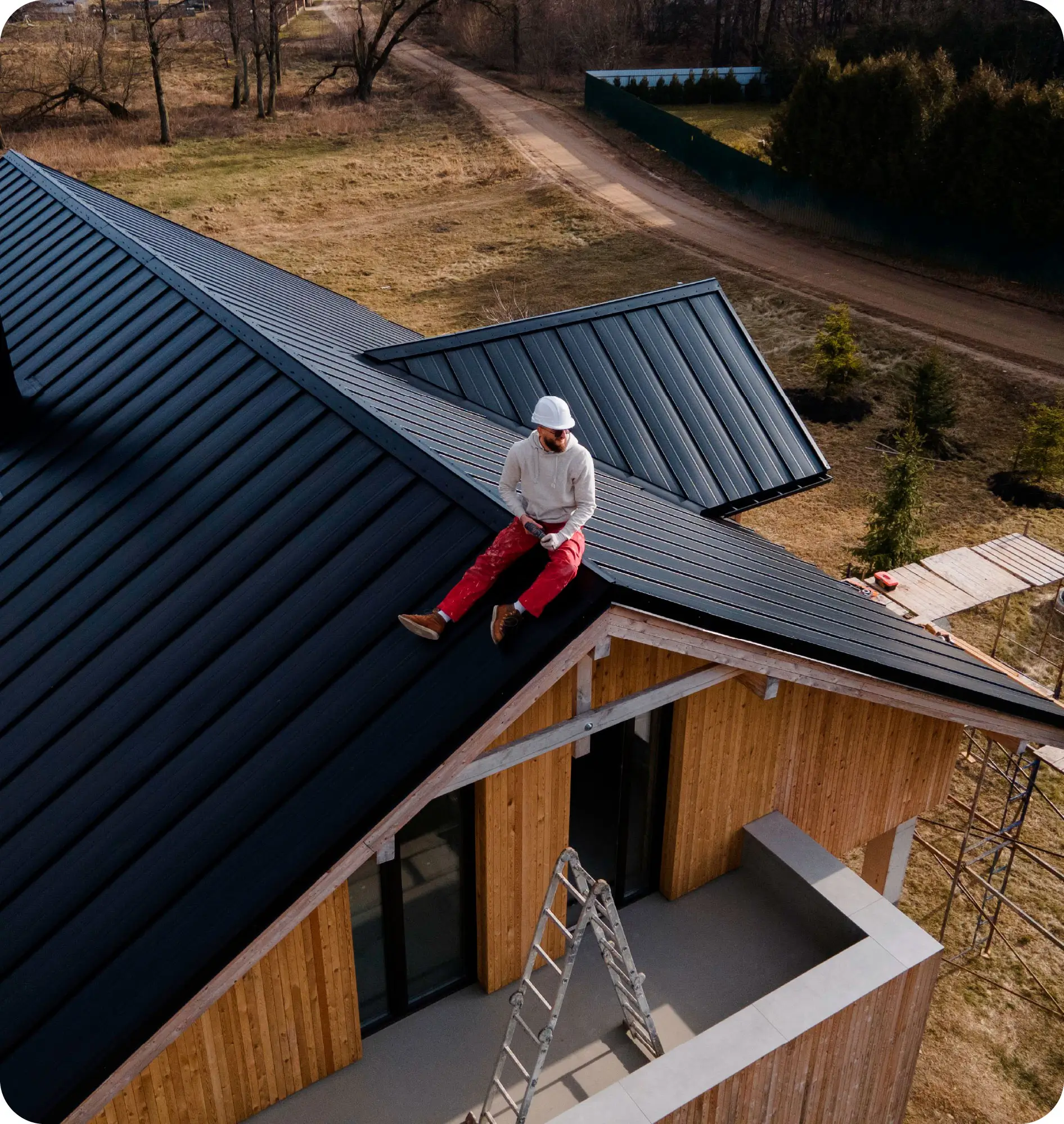 Man in roof