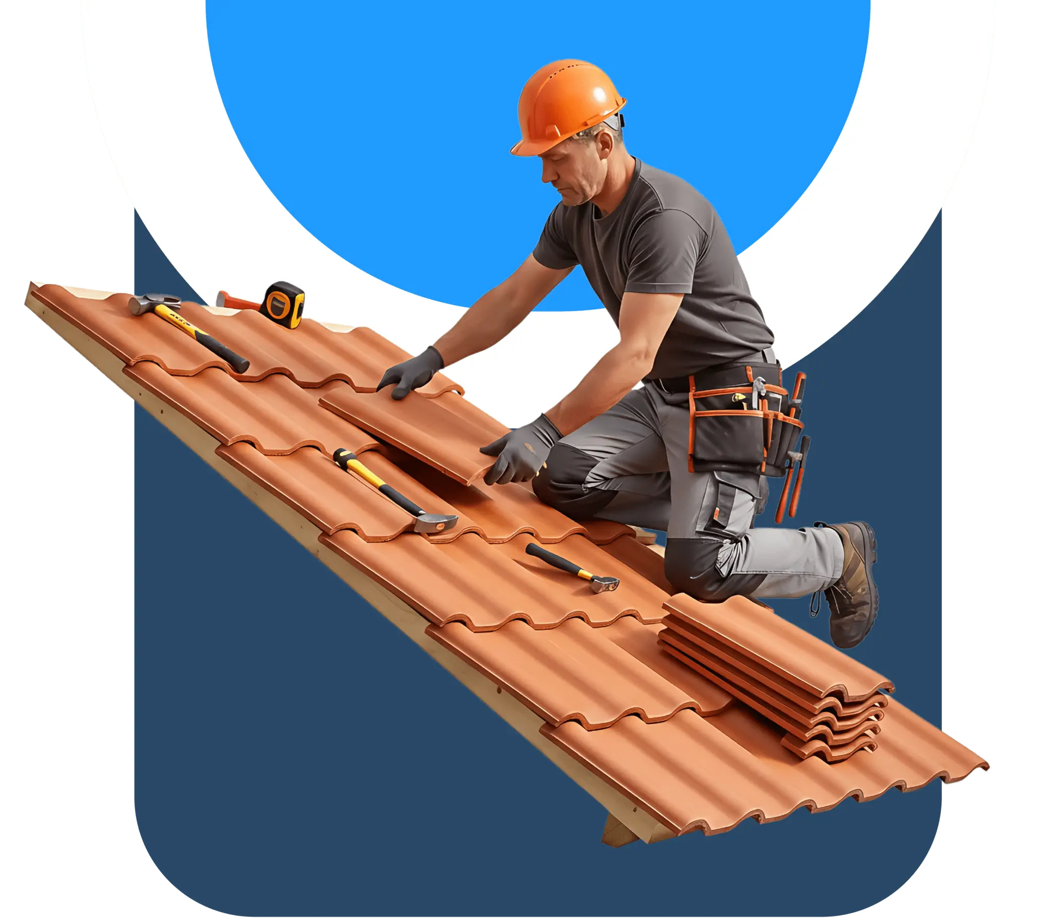 Man doing roofing work